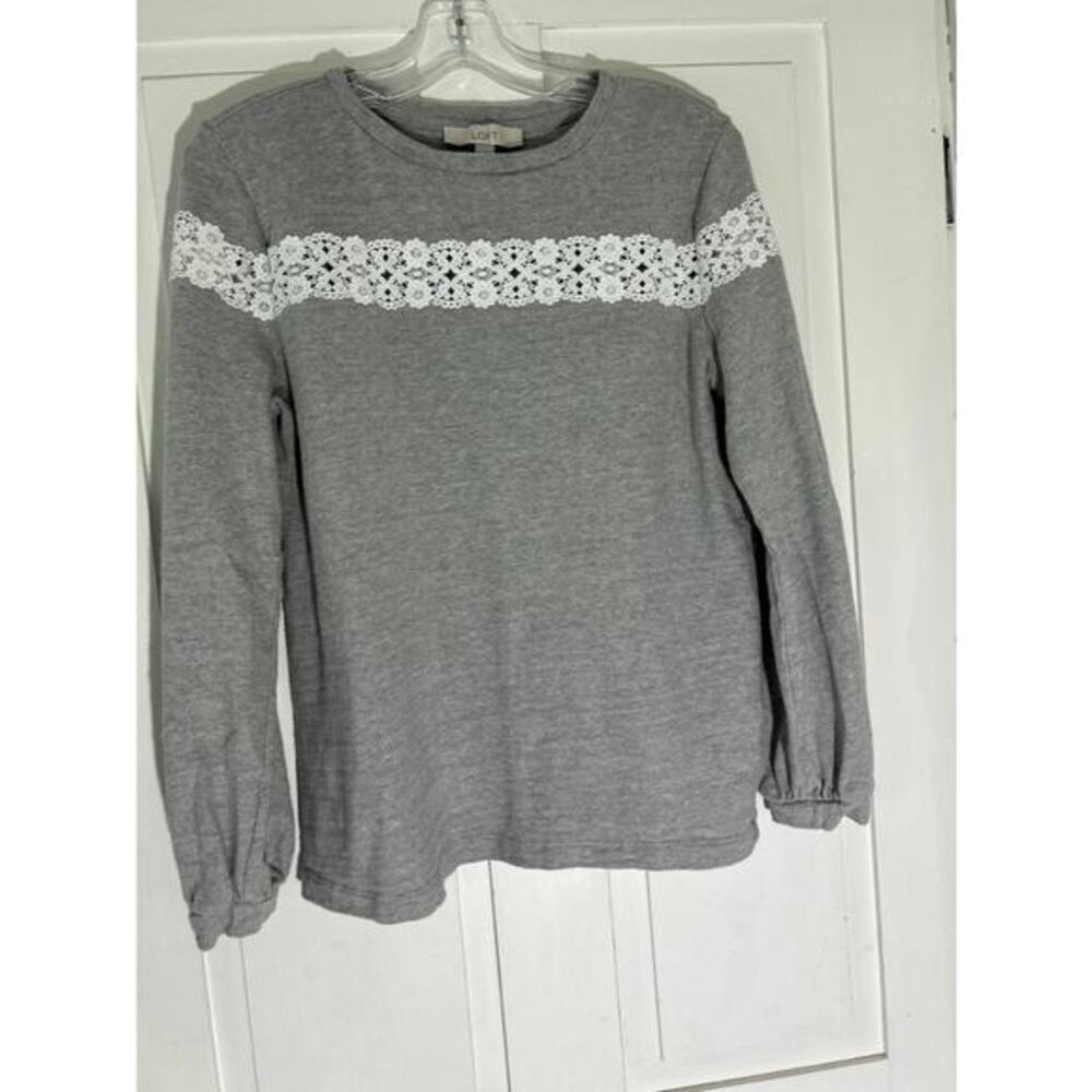 Loft, gray, 100% cotton sweat‎ shirt.